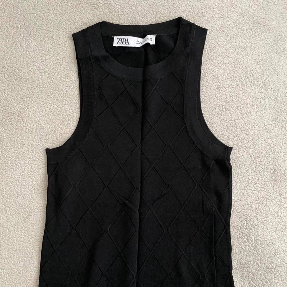 Zara Knit Argyle Tank Top